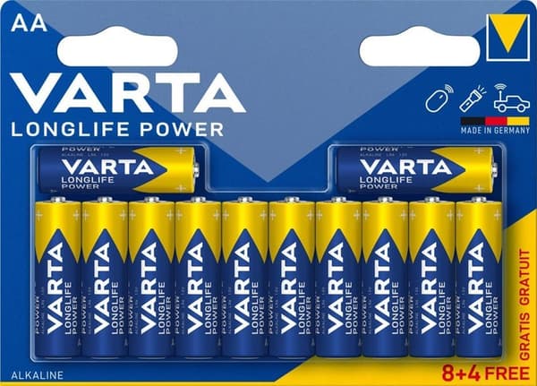 Varta Varta LONGLIFE Power AA UUSI 12 kpl (8+4)
