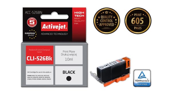 ACTIVEJET BLÆK CANON CLI-526C CYAN CHIP ACC-526CN