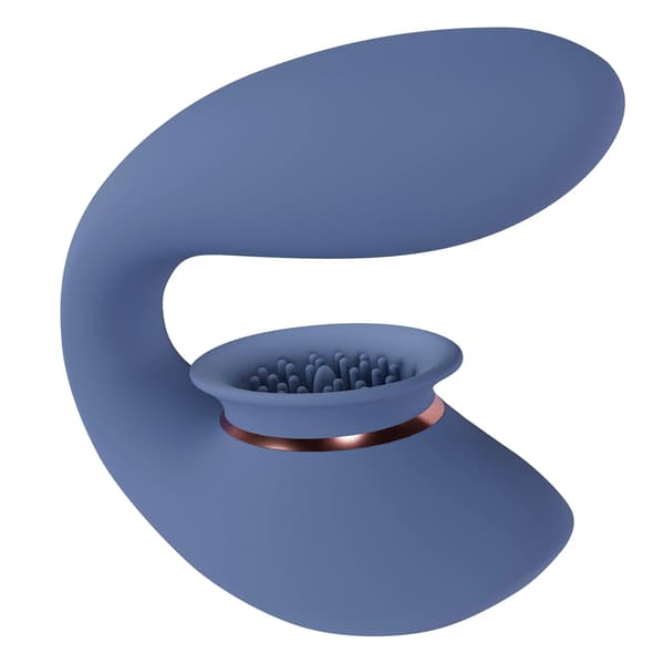 Twitch 3 Blå/Grå Uppladdningsbart Vibrations- och Sugsystem