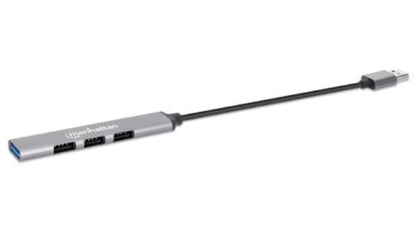 MANHATTAN 4-portars USB-A-hubb 3x480Mbps 1xGbit/s USB-A-kontakt