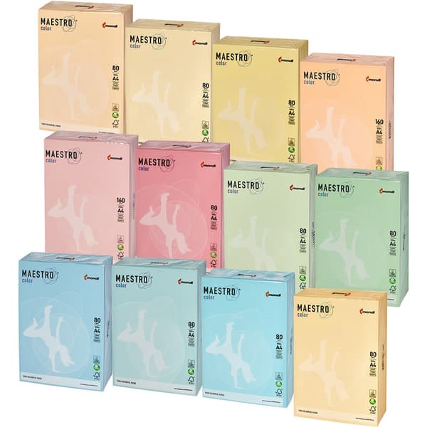 Farvet papir A4 rosa 80g Mondi