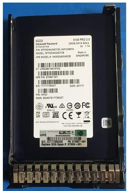 Hewlett Packard Enterprise SSD 240GB SFF SATA RI DS SC