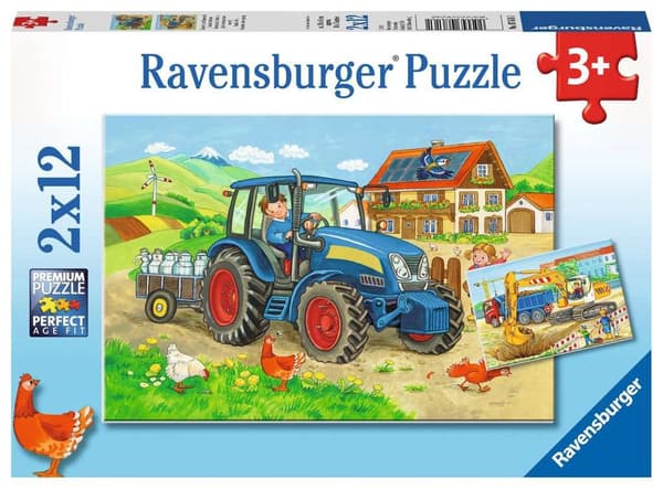 Ravensburger Palapeli 2x12 palaa. Työtä tehden 076161 RAVENSBURGER