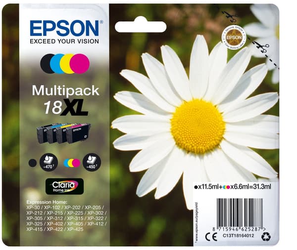 Alkunperäinen mustepatruuna Epson 18XL Monivärinen