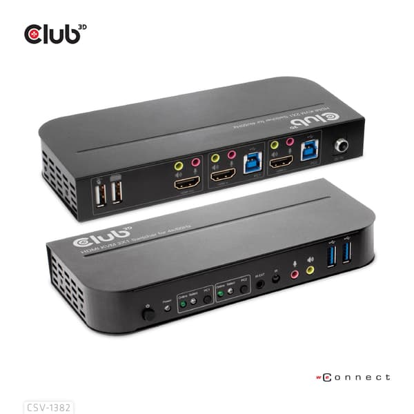 Club3D KVM Switch 4K60Hz 2x HDMI > HDM