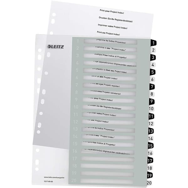 PP-omslag Leitz Wow A4 Maxi A4 1-20 (för utskrift) vit-svart