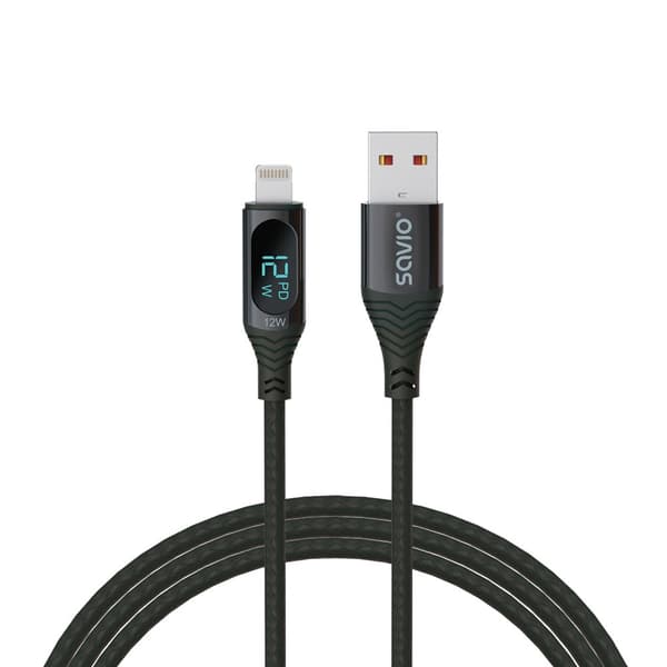 Kabel USB Savio USB-A - Lightning 1 m Sort (SAVKABELCL-173)