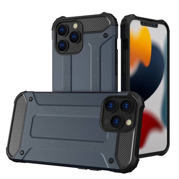 Hybrid Armor Cover til iPhone 14 Pro Max pansret hybridcover blå