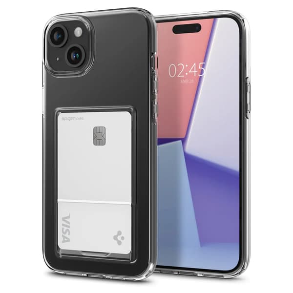 Spigen Crystal Slot Cover til iPhone 15 Plus – gennemsigtig