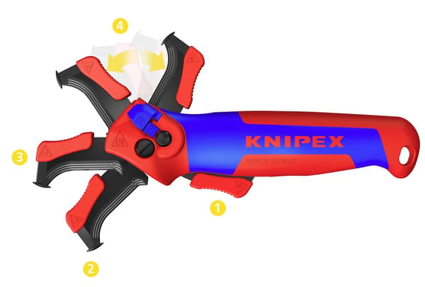 KNIPEX ISOLERINGSSKÆREKNIV MED STYREFOD OG SKRALDE
