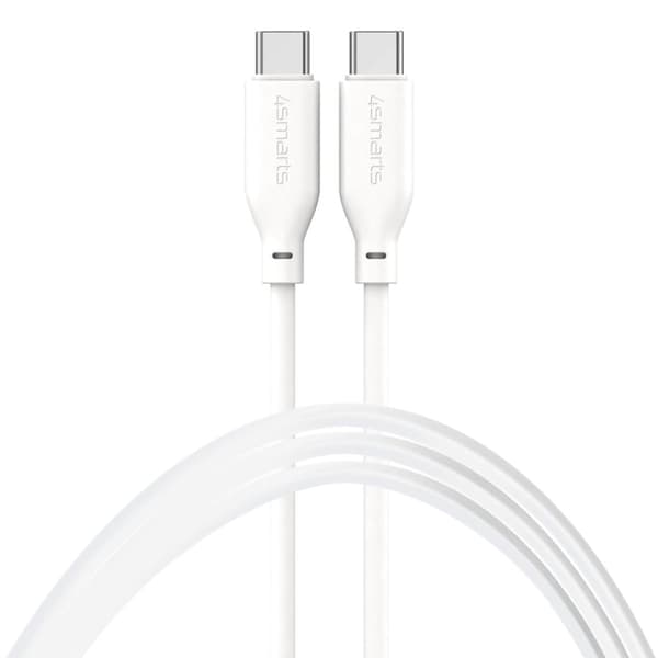 4smarts USB-C / USB-C silikonikaapeli High Flex 60W 1.5m valkoinen
