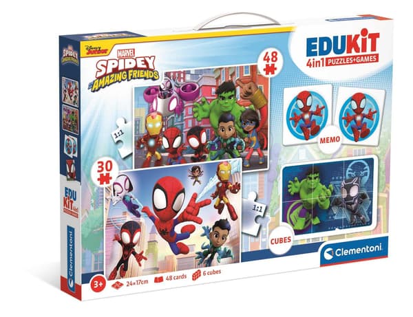 Palapeli 48 + 36 + Muistio + 6 rakennuspalikkaa Edukit Spidey