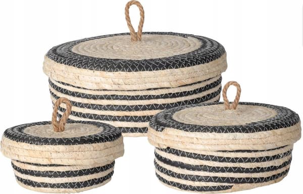 Home Styling Collection Opbevaringsbeholdere med låg, 3 stk.