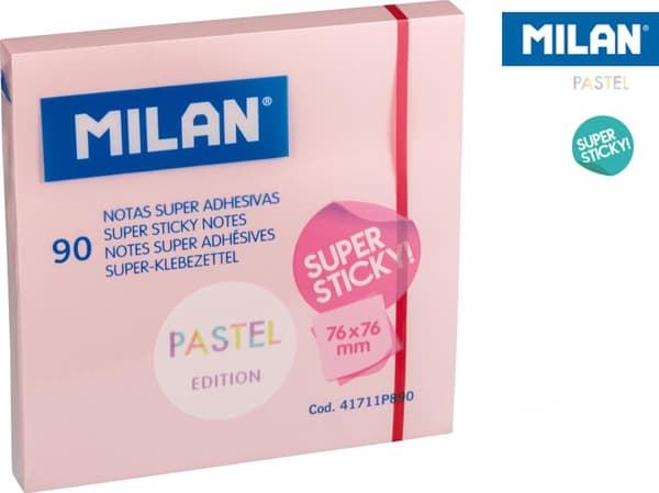 Post-it-lappar 76x76/90K rosa MILAN