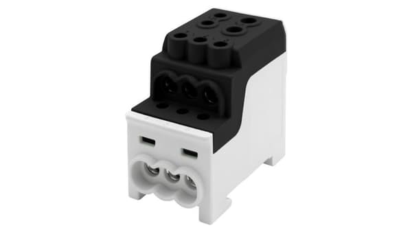 Fordelerblok DBR 200A (1x70.1x35/6x16) Al/Cu - sort