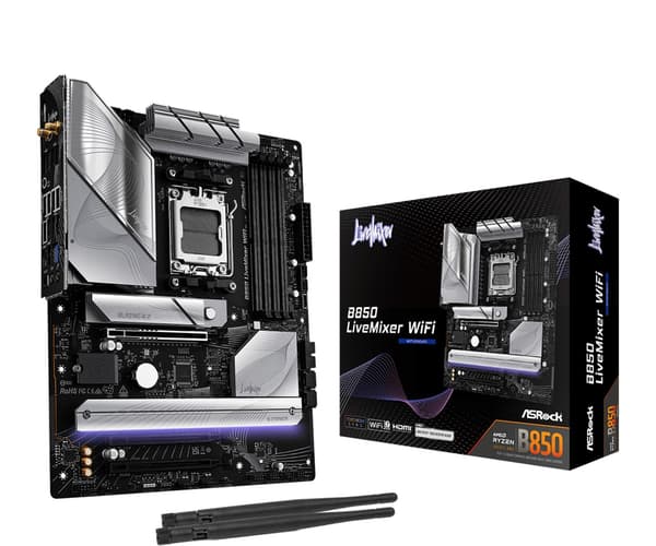 ASRock Moderkort B850 LiveMixer WiFi - ATX - Socket AM5 - AMD B850
