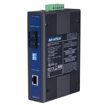 Advantech Ethernet til single-mode fiber mediekonverter