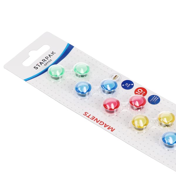 MAGNET TRANSP MIX 15MM OP10PCS STK B/C 24/144