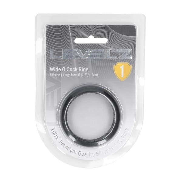 Bred O Silikon Cockring - L - 42mm - Svart