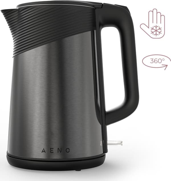 Aeno vandvarmer EK3 1.7L, 360° roterende rustfrit stål/sort detail