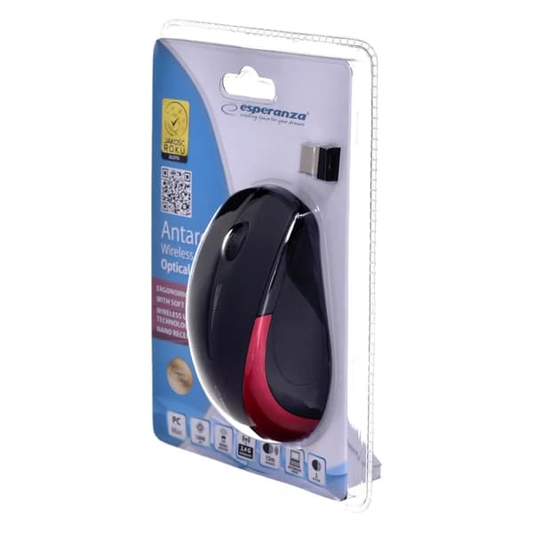 ESPERANZA LANGATON 2.4GHZ OPTINEN HIIRI 3D USB ANTARES PUNAINEN