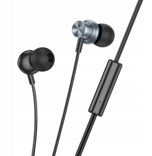 Langalliset in-ear-kuulokkeet Jack 3,5 mm Hoco M110 harmaa