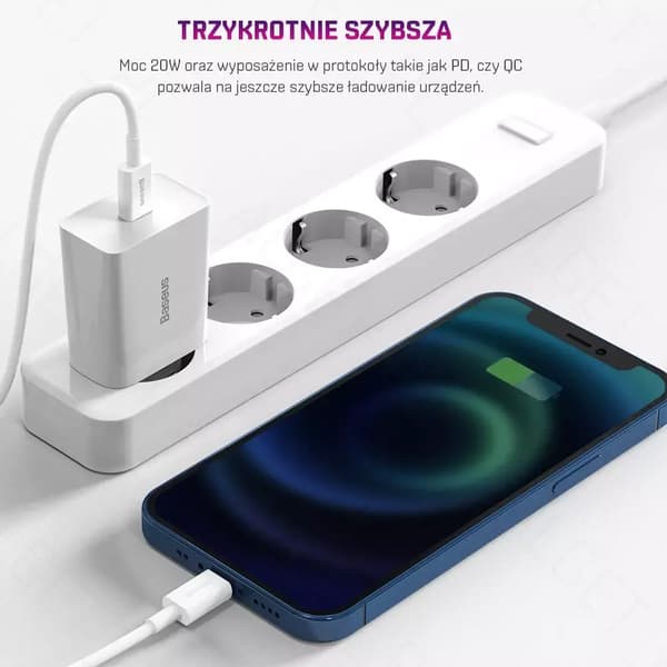 BASEUS Mini Vægoplader USB-C PD 20W Sort