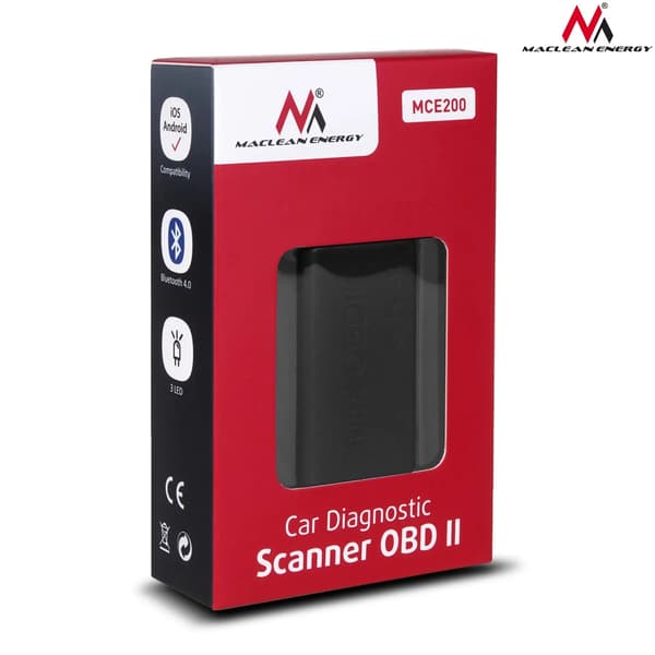 Maclean MCE200 Cube -liitäntäliittimet, Bluetooth 4.0 OBD2-skanneri iOS, Android