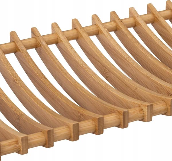 5five Stående diskställ, 2 nivåer, bambu, med bestickhållare, 53 x 24.7 x 33 cm