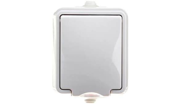 HYDRO Hermetisk enkeluttag IP44 med lock vit 120432 /20st. /