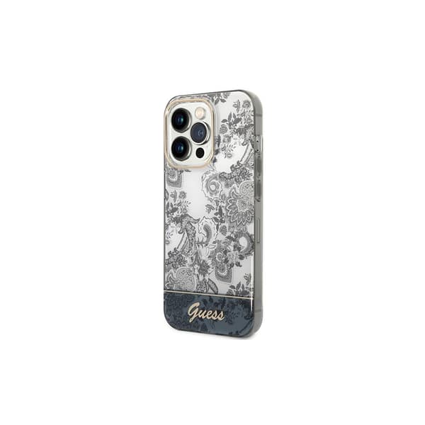 Originalt GUESS Hardcase GUHCP14LHGPLHG til iPhone 14 PRO (IML Electro Cam TDJ / grå)
