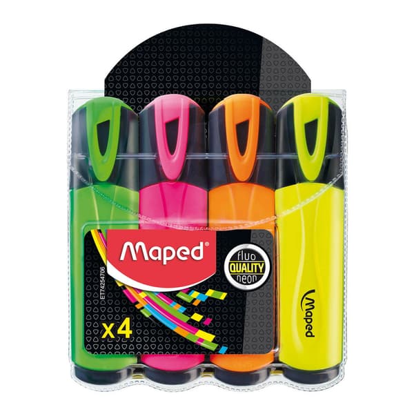Överstrykningspenna Fluo Peps 4 färger MAPED