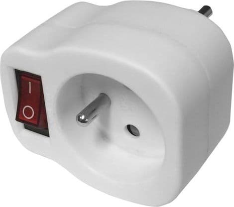 Stikbrænder med afbryder 1-stik med/u RC-10W