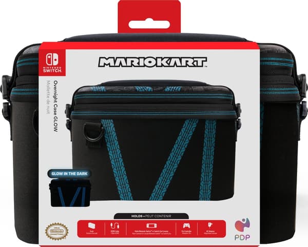 PDP SWITCH OVERNIGHT CASE - MARIO KART DRIFT GLOW IN THE DARK