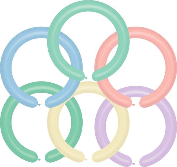 Gemar Balloner til modellering macarons Mix, D4, L. 140 cm, Sr. 5 cm, 100 stk.