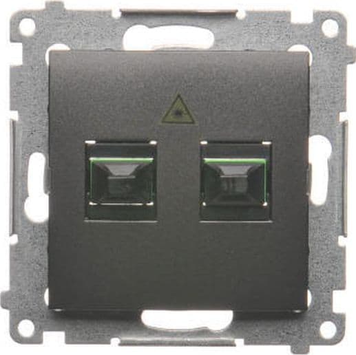 Kontakt-Simon Simon 54 Light Hod/Optisk Dobbeltstik SC/APC (Modul), Antracit DGS2.01/48