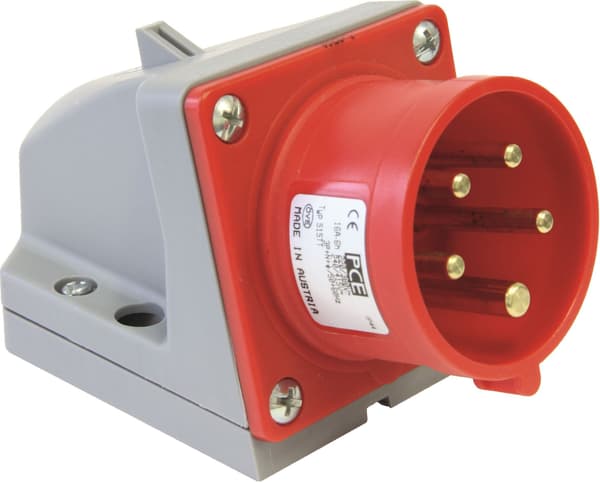 Vastaanotinpistoke 32A 4P 400V punainen IP44 524-6
