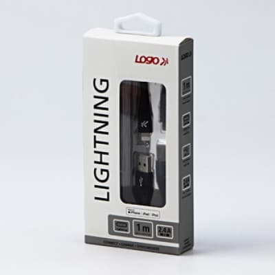 USB Logo USB-A-kabel - Lightning 1 m Svart