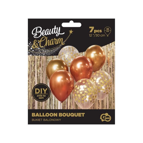 B&C Guld Koppar Bukett Ballonger 7st Godan