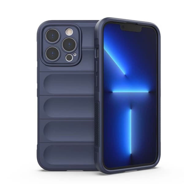 Magic Shield Case -joustava panssarikuori iPhone 13 Pro Maxille, tummansininen