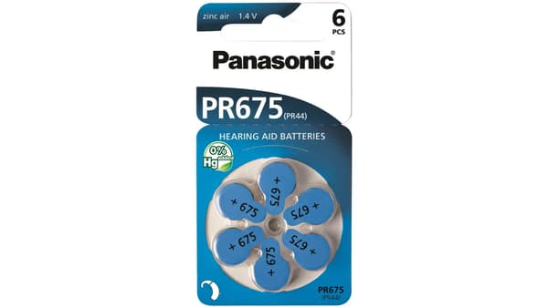 Panasonic PR 675 Zink Air 6 stk. Høreapparatceller