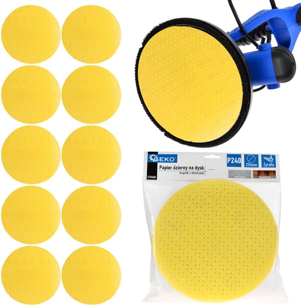 Papper för skiva — fräs med hål 225mm P240 /giraff/ (10/100/500)