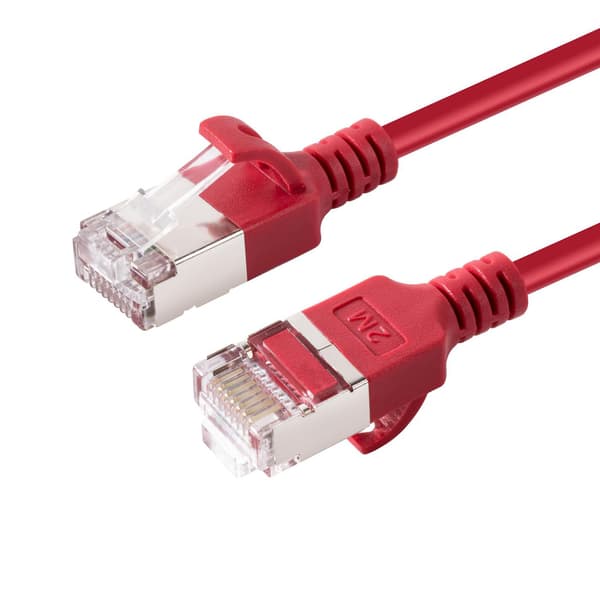 MicroConnect CAT6A U-FTP Slim, LSZH, 10m netværkskabel, rød