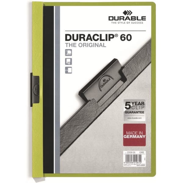 Durable Klämma Arbetsbok A4/60 ark Grön