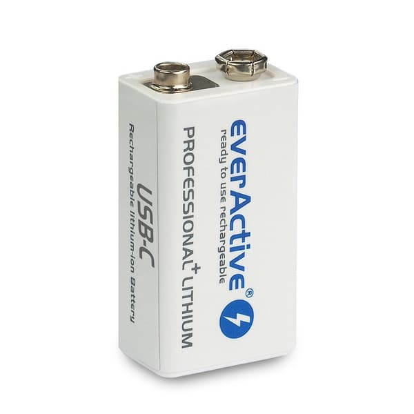 ! NYHED! 6F22 AKU EverActive 550 9V +lithium USB-C