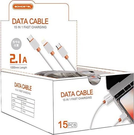 Somostel USB-A USB-kabel - Lightning 1 m Sort (28259)