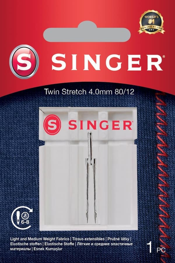 Singer Tvilling Stretch Nål, Dekorativ, 4.0 80/12 1PK