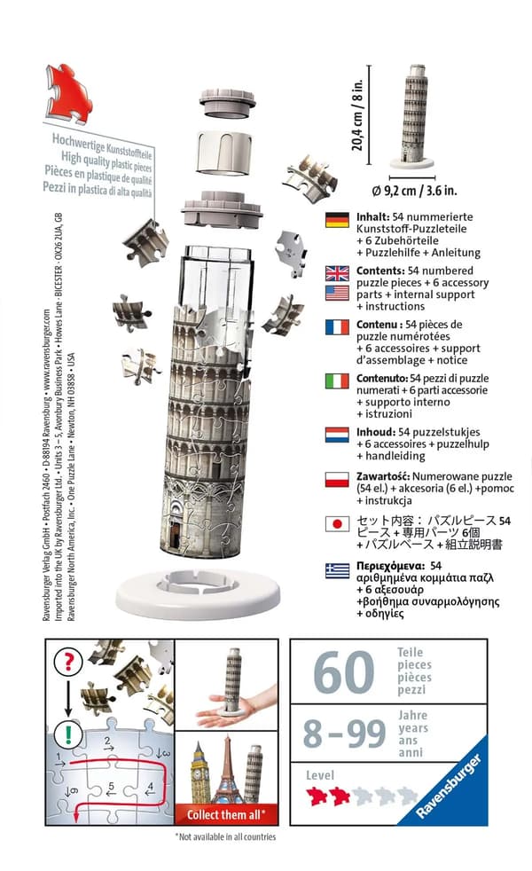 Ravensburger Palapeli 3D Minirakennukset. Pisan kalteva torni