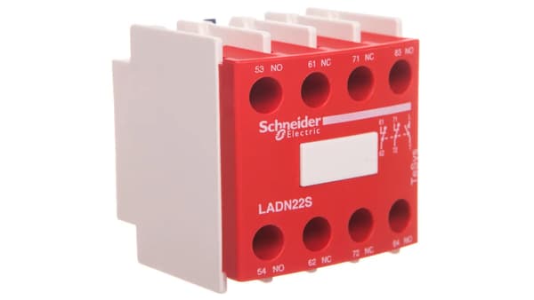 Hjälpkontakt 2Z 2R frontmonterad röd PREVENTA LADN22S