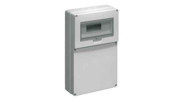 Byggetavle tom 8 mod.4 stikkontakter uden huller grå EC69003